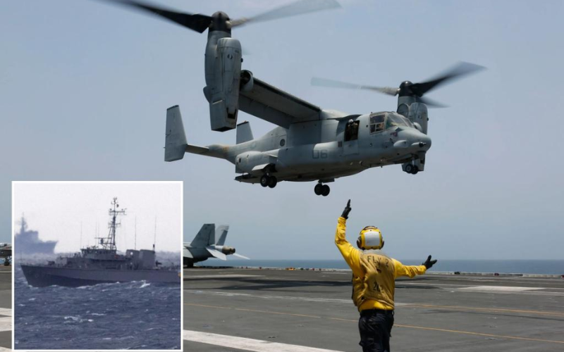 Mergulhadores recuperam o sétimo dos oito tripulantes mortos na queda do Osprey militar dos EUA