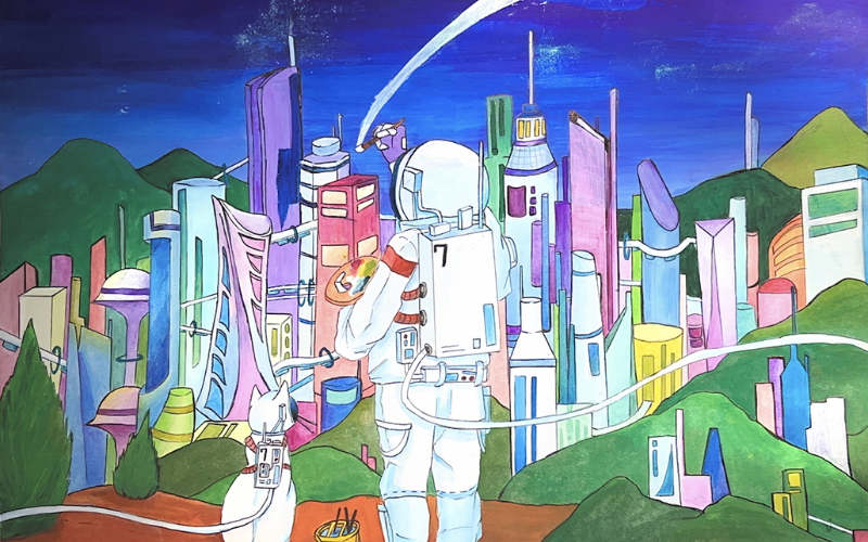 Exposição de desenhos de estudantes brasileiros no Japão explora o futuro do planeta